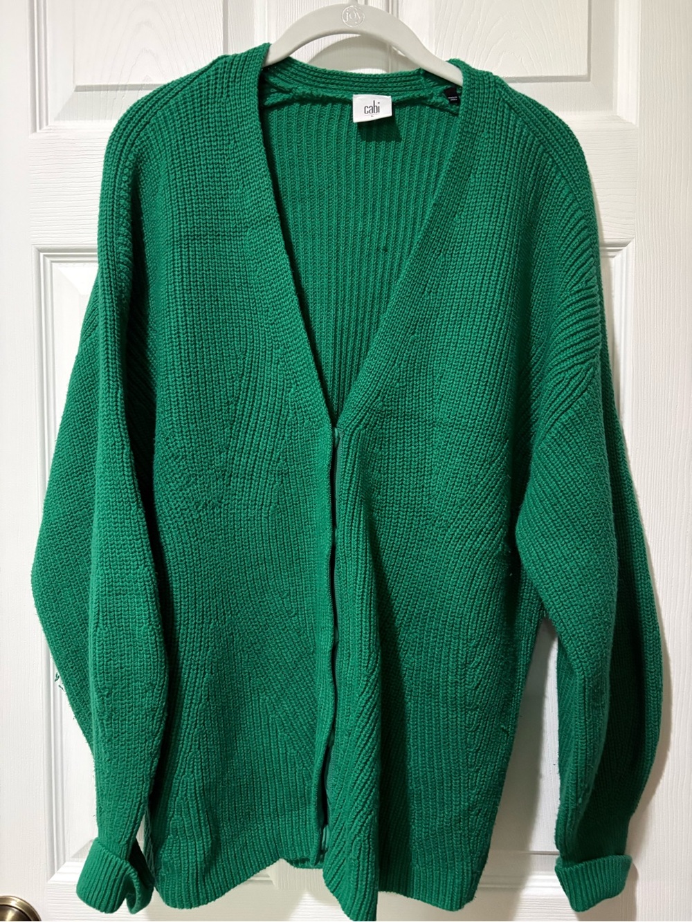 CAbi Emerald Green Ribbed V-Neck Cardigan Styke 3709